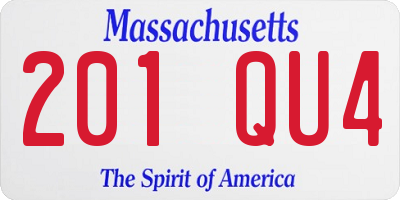 MA license plate 201QU4
