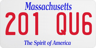 MA license plate 201QU6