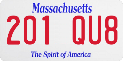 MA license plate 201QU8