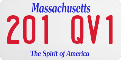 MA license plate 201QV1