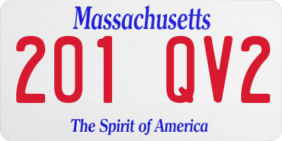 MA license plate 201QV2