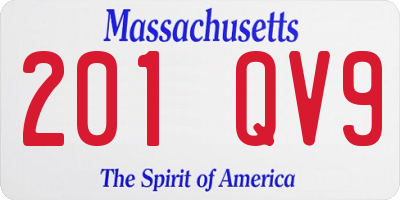 MA license plate 201QV9