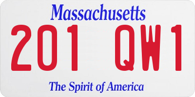 MA license plate 201QW1
