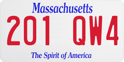 MA license plate 201QW4