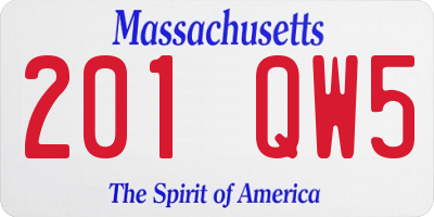 MA license plate 201QW5