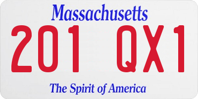 MA license plate 201QX1