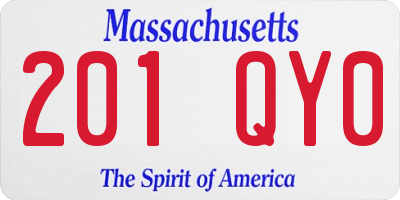 MA license plate 201QY0