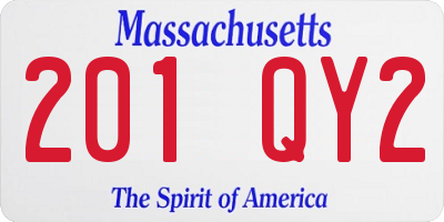 MA license plate 201QY2