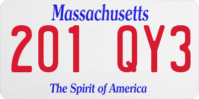 MA license plate 201QY3