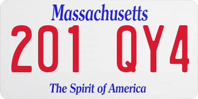 MA license plate 201QY4