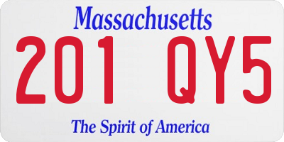 MA license plate 201QY5