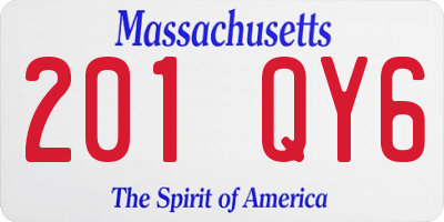 MA license plate 201QY6