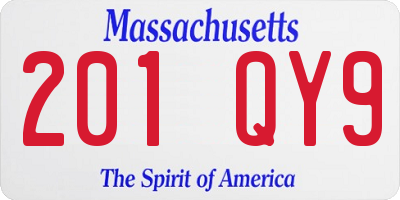 MA license plate 201QY9