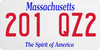 MA license plate 201QZ2