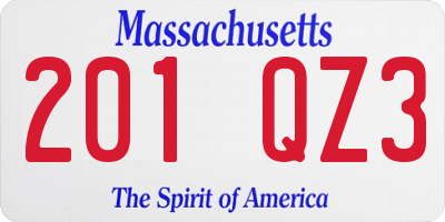MA license plate 201QZ3