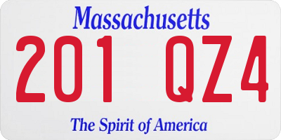 MA license plate 201QZ4