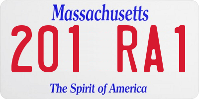 MA license plate 201RA1
