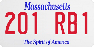 MA license plate 201RB1
