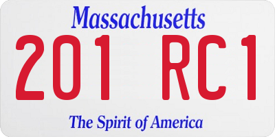 MA license plate 201RC1