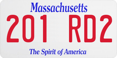 MA license plate 201RD2