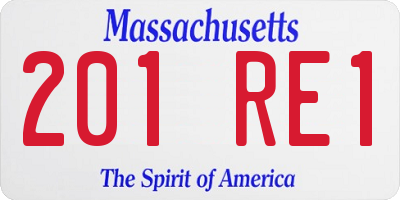 MA license plate 201RE1