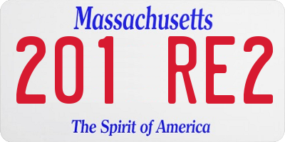 MA license plate 201RE2