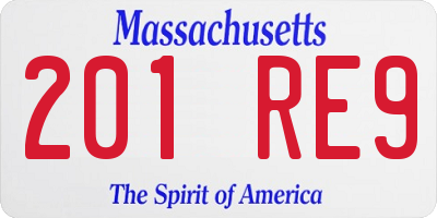 MA license plate 201RE9