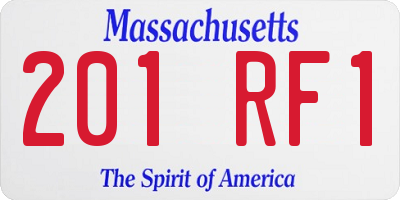 MA license plate 201RF1