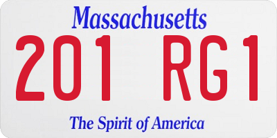 MA license plate 201RG1