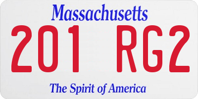 MA license plate 201RG2