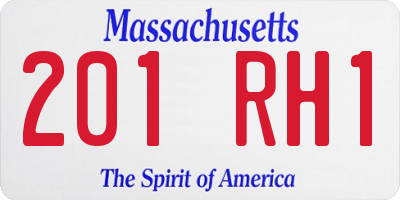 MA license plate 201RH1