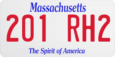 MA license plate 201RH2