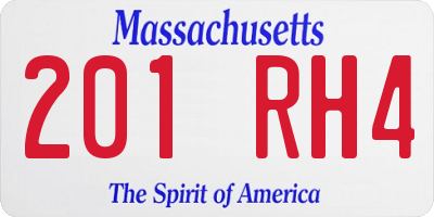 MA license plate 201RH4
