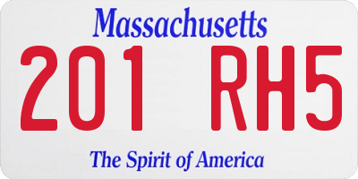 MA license plate 201RH5