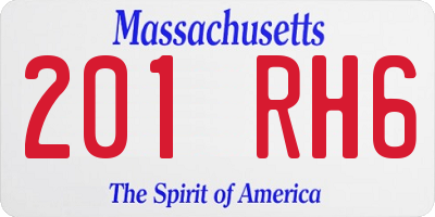 MA license plate 201RH6