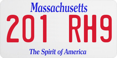 MA license plate 201RH9