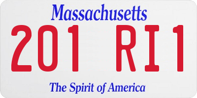 MA license plate 201RI1