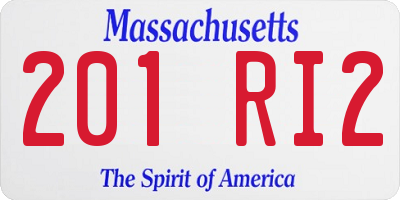 MA license plate 201RI2