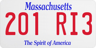 MA license plate 201RI3