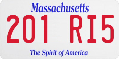 MA license plate 201RI5