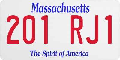 MA license plate 201RJ1