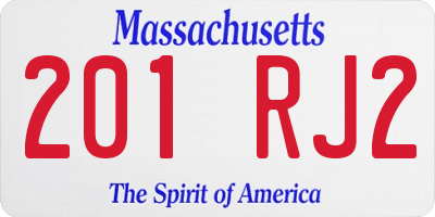 MA license plate 201RJ2