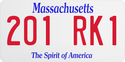 MA license plate 201RK1