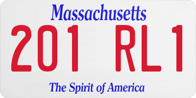 MA license plate 201RL1