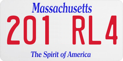 MA license plate 201RL4