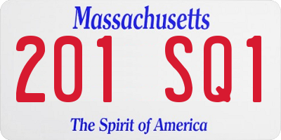 MA license plate 201SQ1