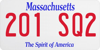 MA license plate 201SQ2