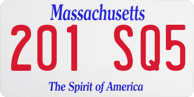 MA license plate 201SQ5