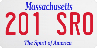 MA license plate 201SR0