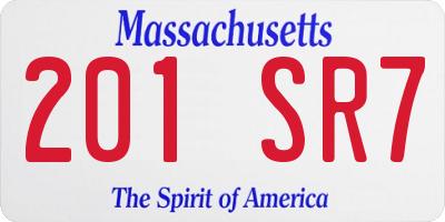 MA license plate 201SR7